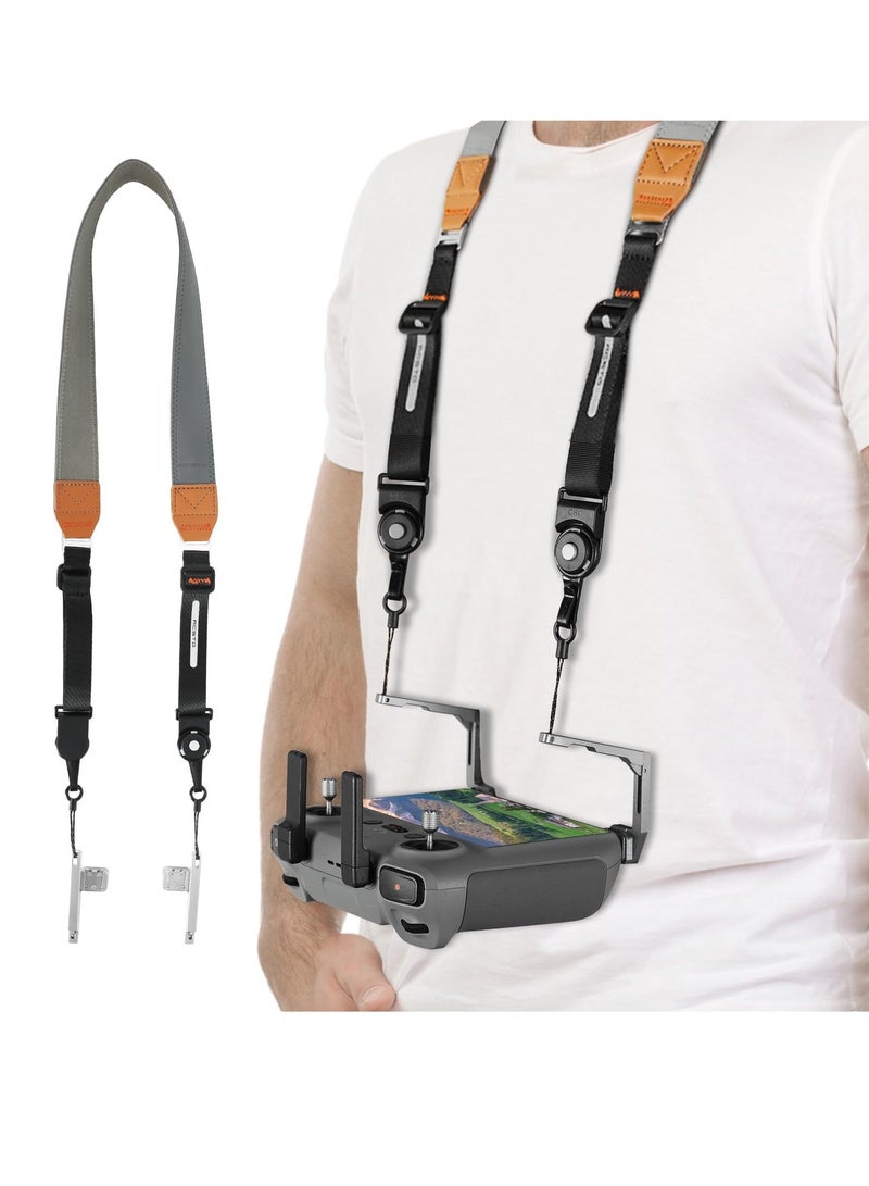Balance Lanyard for DJI RC RC2 Double Larer Leather Lanyard Neck Strap RC PRO Controllers Hands Free Remote Control Neck Strap for DJI Mini 4 Pro Air 3 2S Mini 3 3 Pro - Image 1