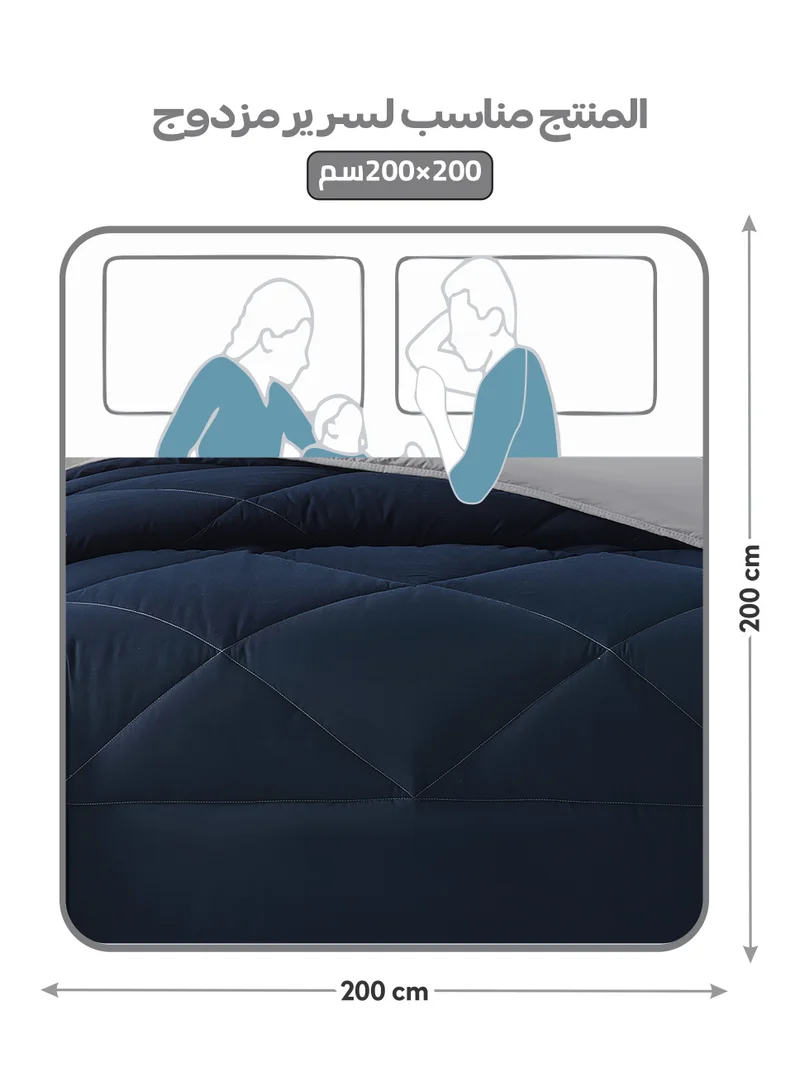Donetella Bedding Comforter Set, King Size Fits 200x200 cm - 6-Pcs Solid Quilted Bed Set, Microfiber Fabric - 1 Comforter, 1 Fitted Sheet, 2 Pillow Shams, 2 Pillowcases