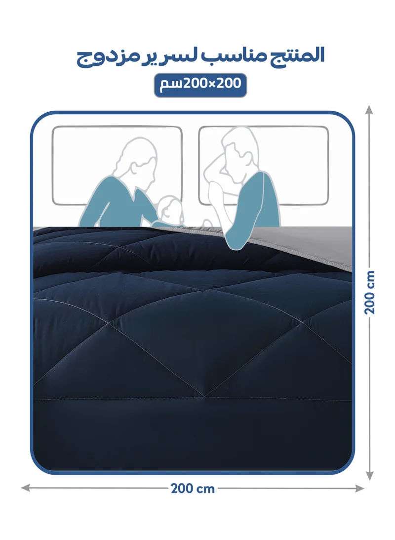 Donetella Bedding Comforter Set, King Size 240x260 cm - 6-Pcs Solid Quilted Bed Set, Microfiber Fabric - 1 Comforter, 1 Fitted Sheet, 2 Pillow Shams, 2 Pillowcases