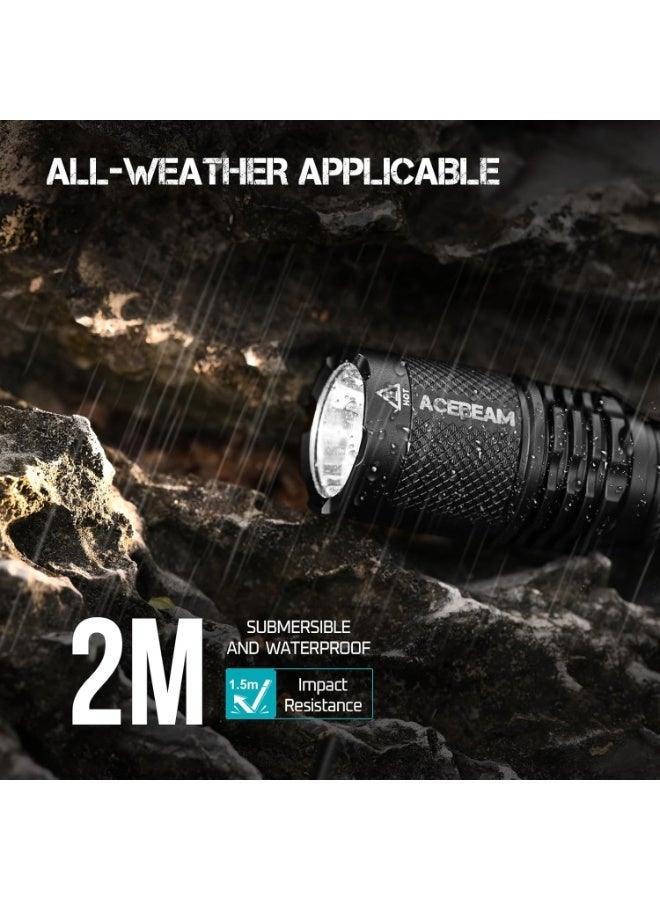 Acebeam TAC AA 2.0 Tactical Flashlight, 1000 Lumens, 360 Meters Long Range, Dual Fuel Rechargeable EDC (Camping, Emergency, Everyday Carry) - Image 3