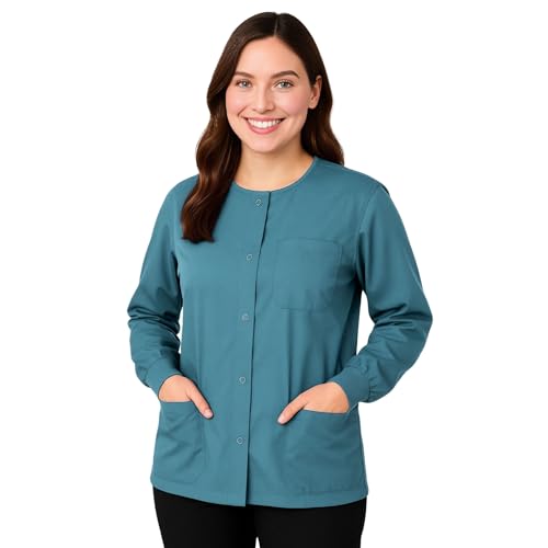 M&M SCRUBS Women's Scrub Jacket Medical Scrub Jacket M Misty Green - Image 2