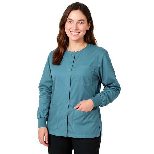 M&M SCRUBS Women's Scrub Jacket Medical Scrub Jacket M Misty Green - Image 1