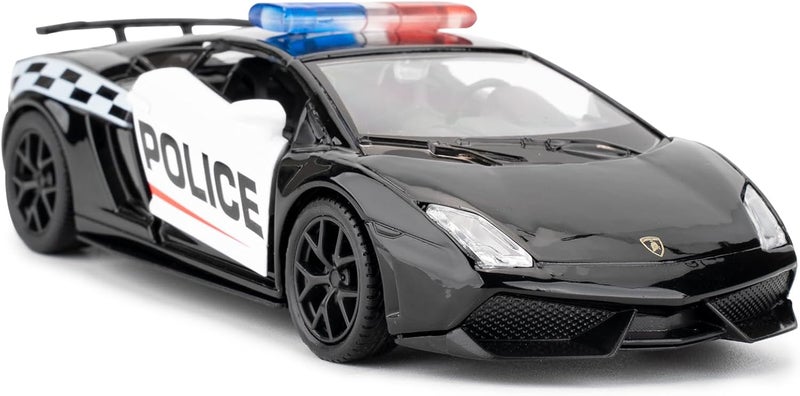 BDTCTK Global flexible assemble picks 1/36 Scale Lamborghini Gallardo Police Car Model, Zinc Alloy Die-Cast Pull Back Vehicles Kid Toys for Boy Girl Gift Various color options - Image 1