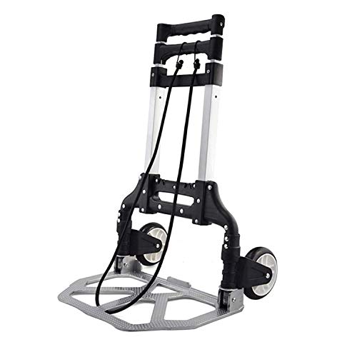 Gikvni 80 Kg Folding Stainless Steel Fordable Hand Truck Heavy Luggage Trolley Carts with Wheel (Multicolor) - Image 1