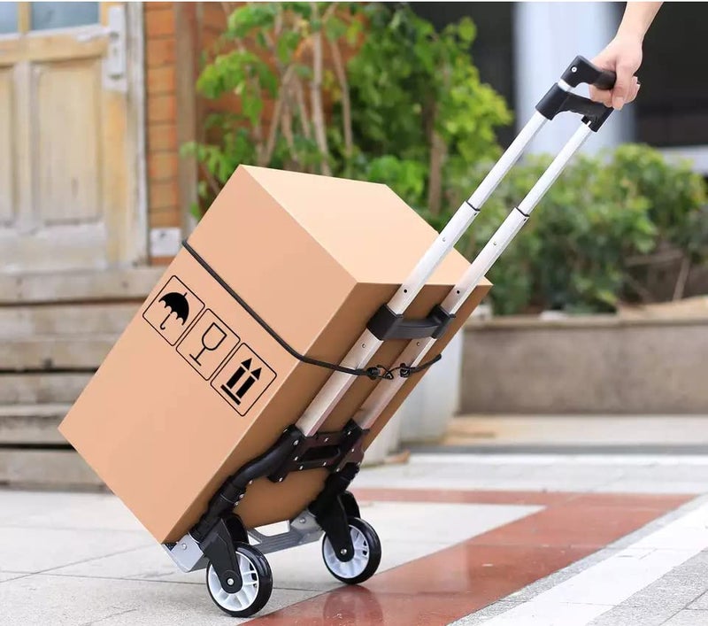 Gikvni 80 Kg Folding Stainless Steel Fordable Hand Truck Heavy Luggage Trolley Carts with Wheel (Multicolor) - Image 4
