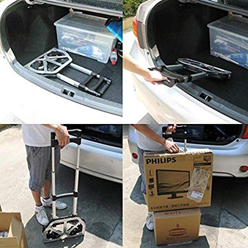Gikvni 80 Kg Folding Stainless Steel Fordable Hand Truck Heavy Luggage Trolley Carts with Wheel (Multicolor) - Image 3