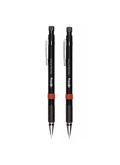 Rotring Visumax 0.5Mm & 0.7Mm Mechanical Pencils Abs Plastic Body Lightweight Concealed Twist Eraser At Top Total 2 Pieces (Black)  - Image 2