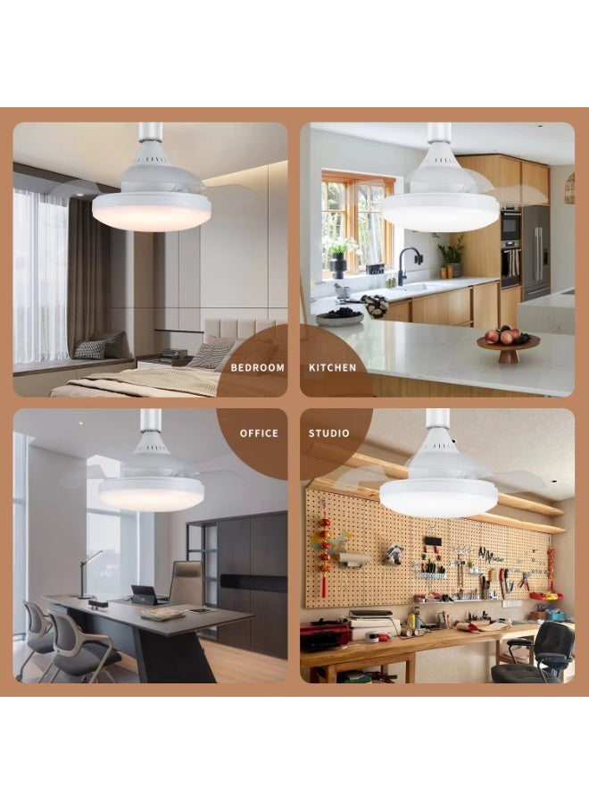 مودي مروحة سقف صغيرة بقوة ٣٠ واط مزودة بإضاءة وجهاز تحكم عن بُعد | مصباح مروحة هادئ بأربع سرعات | سهل التركيب E27 | سطوع قابل للتعديل وإضاءة سقف ثلاثية الألوان لغرفة النوم، غرفة المعيشة، المطبخ - Image 3