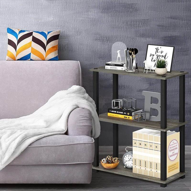 STAR WORK 3Tier Storage Shelf Rack Stand TurnNTube End Table Corner Display Rack Hallway Living Room Metal Easy Assembly Space Saving Industrial Rectangle 3 - Image 2