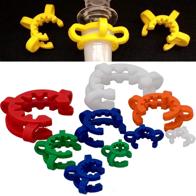 OIIKI 9 PCS Plastic Joint Clips Set, Clamp Lab Clips for Glass Standard Conical Interface Clip Ground Glass Joint (10mm,12mm,14mm,19mm,24mm,29mm,34mm,40mm,45mm) - Image 3