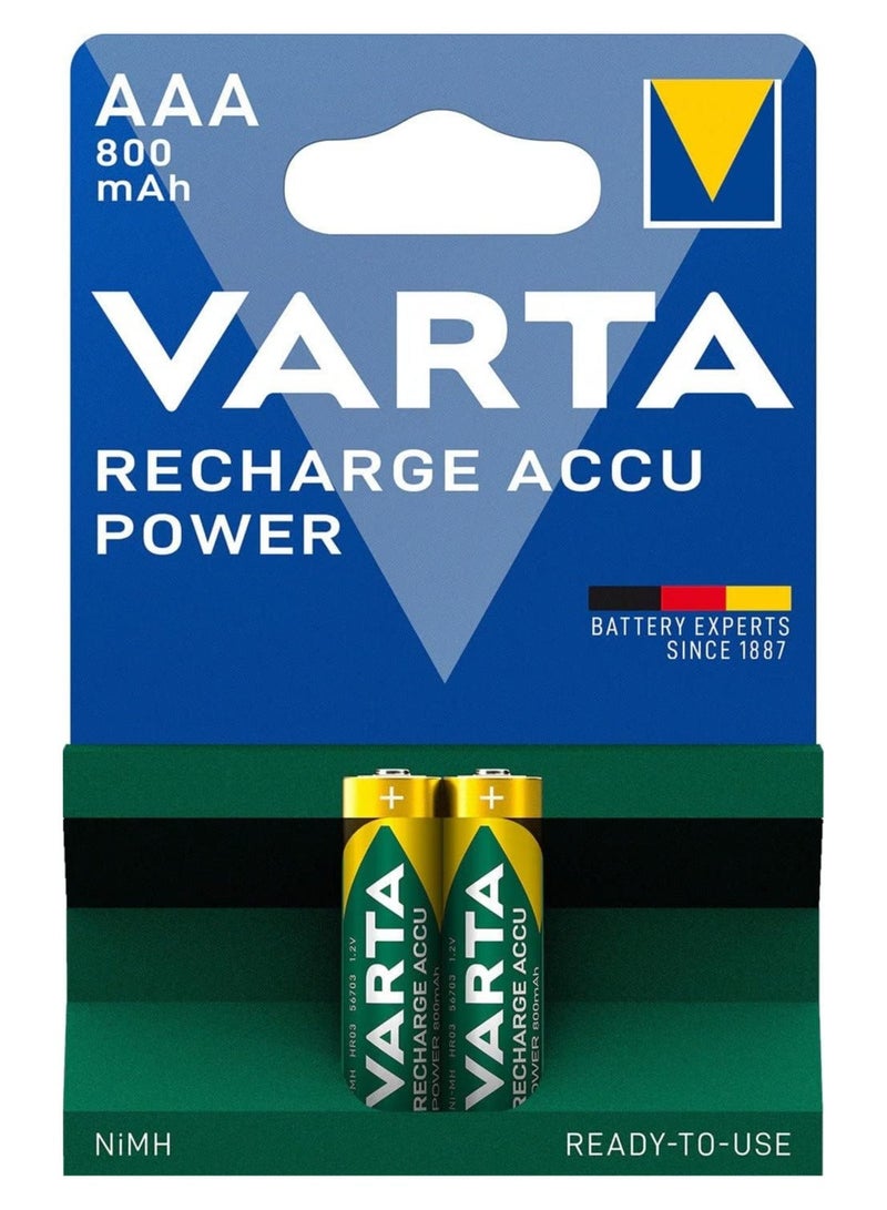Electric Power strip - 2500 watt, Auto max 10 A / 220-250V , with 7 Outlet , 2M cable , 2 Port USB and  for Laptop, PC, MacBook , Home and Office Electrical appliances and Mobile charger & Battery Recharge Accu power AAA Micro Ni-Mh Rechargeable Battery (1 pack of 2 batteries, 800 mAh)Bundle - Image 3
