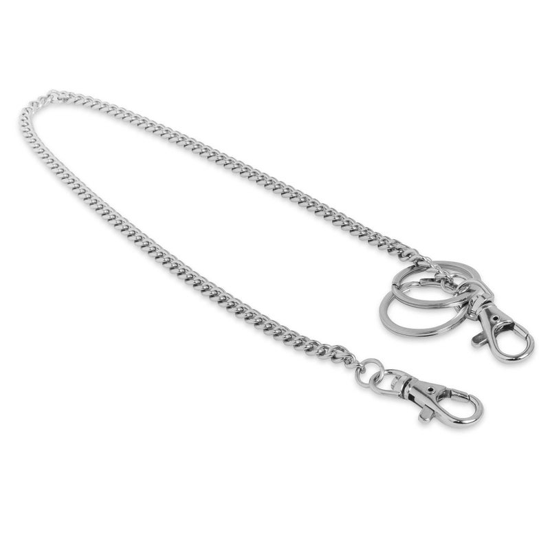 Super Z Outlet 18" Silver Nickel Plated Pocket Keychain String with Both Ends Lobster Claw Clasp Trigger Snap Handle for Belt Loop, Purse Handbag Strap, Keys, Wallet, and Traveling - Image 2