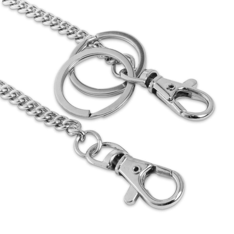 Super Z Outlet 18" Silver Nickel Plated Pocket Keychain String with Both Ends Lobster Claw Clasp Trigger Snap Handle for Belt Loop, Purse Handbag Strap, Keys, Wallet, and Traveling - Image 3