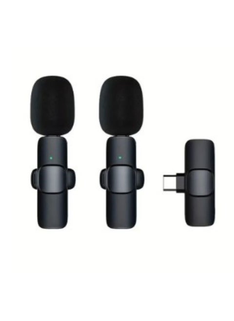 Wireless Microphone For USB-C Smartphone, Laptop, Wireless Microphone With Windshield For Audio Video Recording Live Gaming Interview Vlogging