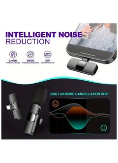 OPERIE Wireless Microphone For USB-C Smartphone, Laptop, Wireless Microphone With Windshield For Audio Video Recording Live Gaming Interview Vlogging  - Image 5