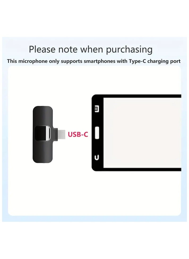 OPERIE - Wireless Microphone For USB-C Smartphone, Laptop, Wireless Microphone With Windshield For Audio Video Recording Live Gaming Interview Vlogging - Image 1