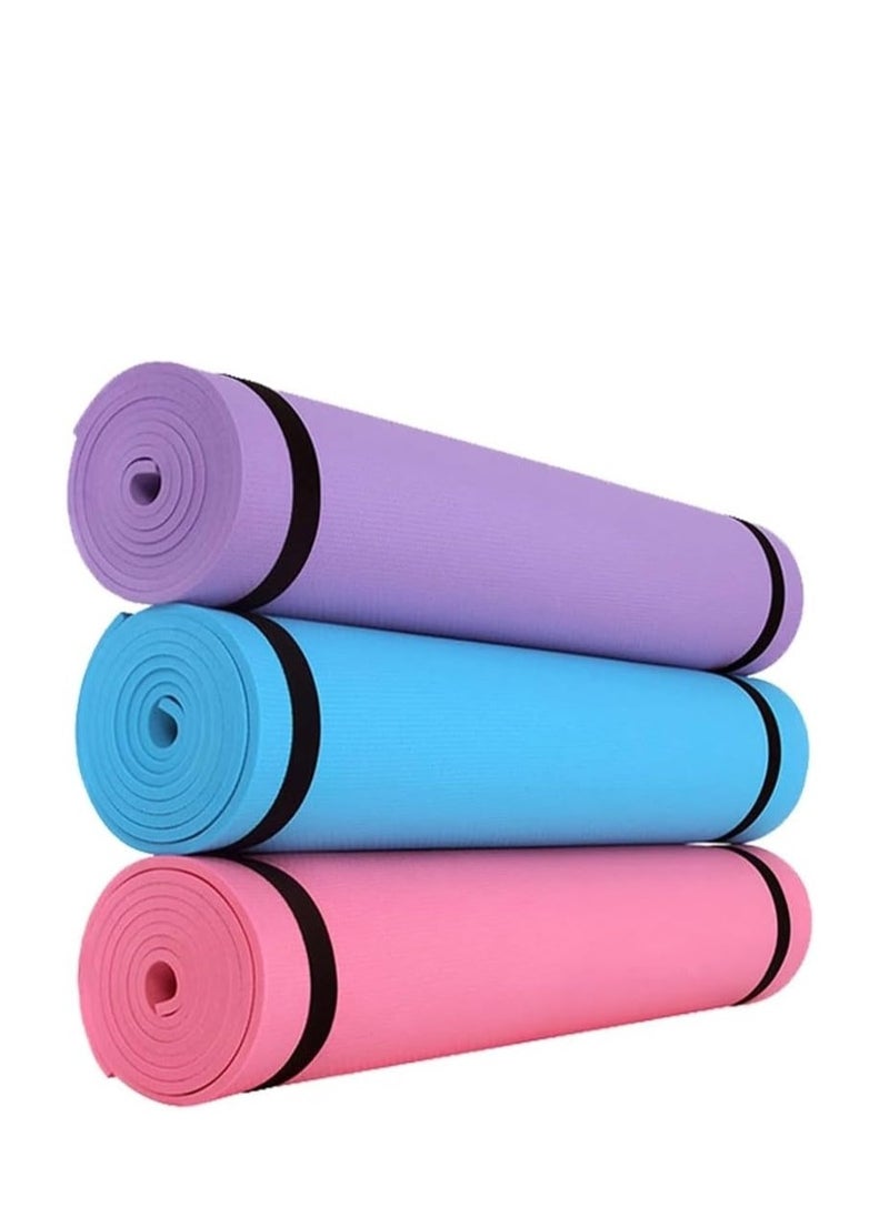 Plan A 3mm Thick Non Slip Rubber Mat Ideal for Home Workout and Gyms, Eco-Friendly EVA Yoga Mat for Yoga, Pilates, Fitness with Carrying Strap  - Image 1