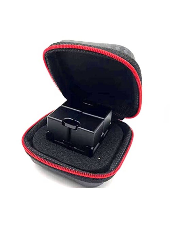 Infinity Cube Metal Fidget Cube Anxiety Stress Relief Toys for Men Aluminum Alloy Material (Black) - Image 2