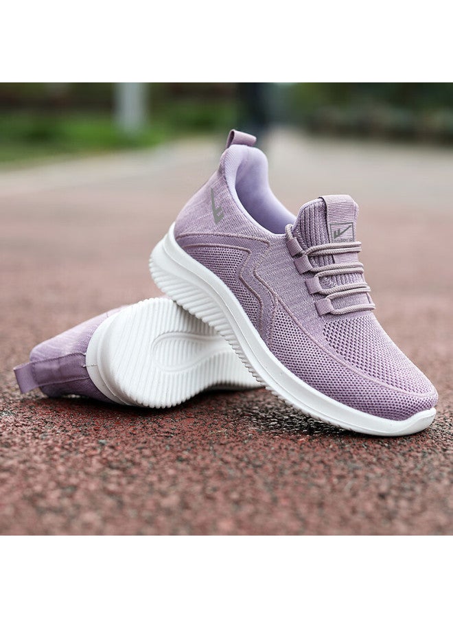 Pull Back Warrior Mom Shoes Comfortable Spring And Autumn Walking Shoes New Style Elderly Middle-aged And Elderly Women's Anti-slip Soft Bottom Sports Shoes 1449 Purple Size 42 - Image 5