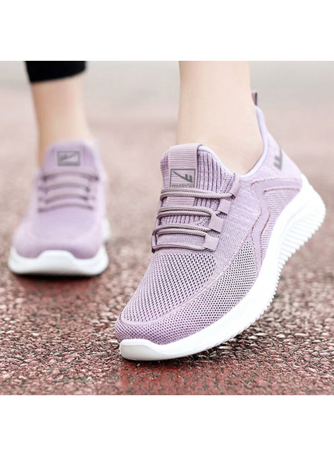 Pull Back Warrior Mom Shoes Comfortable Spring And Autumn Walking Shoes New Style Elderly Middle-aged And Elderly Women's Anti-slip Soft Bottom Sports Shoes 1449 Purple Size 42 - Image 4