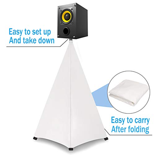 Dofilachy Speaker Stand Cover-DJ Bag with 360 Degree Cover, Speaker Tripod Scrim Cover for Speaker/Lighting with Free Travel Bag (One Pack-White) - Image 5
