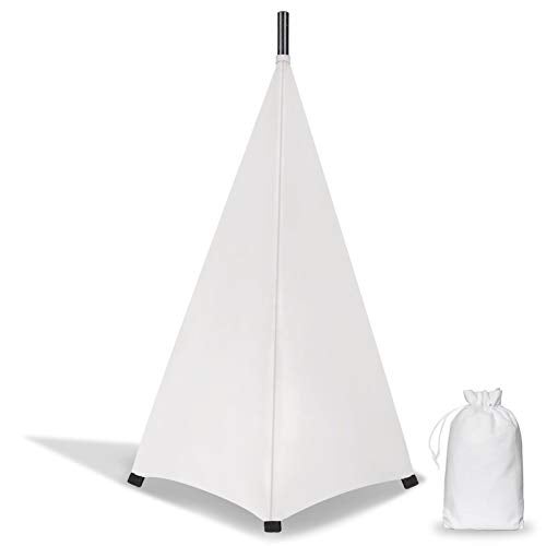 Dofilachy Speaker Stand Cover-DJ Bag with 360 Degree Cover, Speaker Tripod Scrim Cover for Speaker/Lighting with Free Travel Bag (One Pack-White) - Image 1
