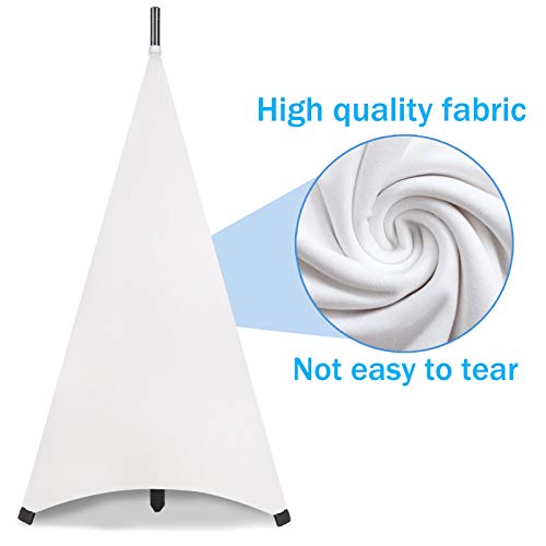 Dofilachy Speaker Stand Cover-DJ Bag with 360 Degree Cover, Speaker Tripod Scrim Cover for Speaker/Lighting with Free Travel Bag (One Pack-White) - Image 2