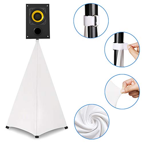 Dofilachy Speaker Stand Cover-DJ Bag with 360 Degree Cover, Speaker Tripod Scrim Cover for Speaker/Lighting with Free Travel Bag (One Pack-White) - Image 4