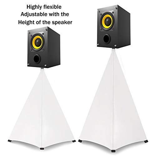 Dofilachy Speaker Stand Cover-DJ Bag with 360 Degree Cover, Speaker Tripod Scrim Cover for Speaker/Lighting with Free Travel Bag (One Pack-White) - Image 3