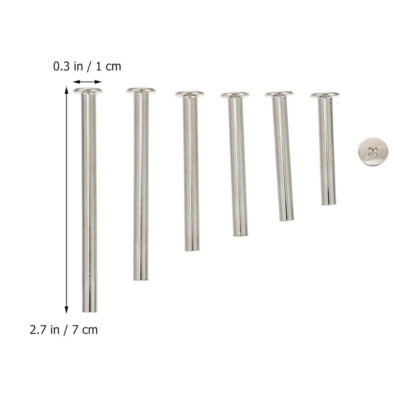 UKCOCO 60pcs M5 Carbon Steel Calendar Screws and Photo Album Binding Screws Nickel Plated 35-70mm Locking Scrapbook Fasteners for Account Books and Craft Binding - Image 2