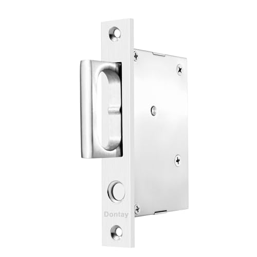Dontay Pocket Door Handles with Large Auto PopOut RingFlush Hidden Edge Pull for Sliding Doors Hardware Lock Modern SpaceSaving Design Easy Install472inchBrushed Nickel2 - Image 1