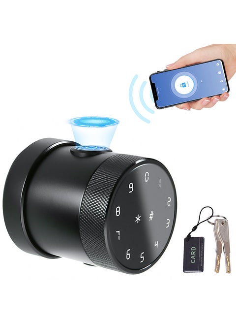 5-in-1 Unlock Smart Door Lock Keyless Entry Biometric Door Knob with Keypad BT Tuya App Remote Control Password Fingerprint Door Lock with IC Card Mechanical Key  for Home Apartment Hotel Office