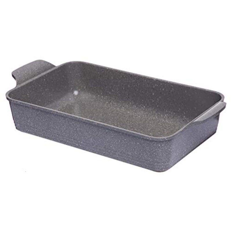 , Rectangular Medium Ovenware OMD, Die-cast Aluminum, Gray Marble Color. - Image 1