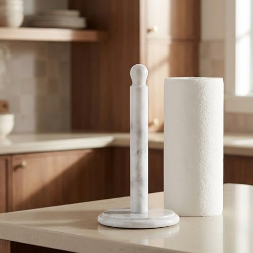 Radicaln White Marble Paper Towel Holder Countertop 125 Inch Towel Stand for Bathroom Kitchen Premium Handmade Countertop Towel Holder Elegant Durable Design - Image 3