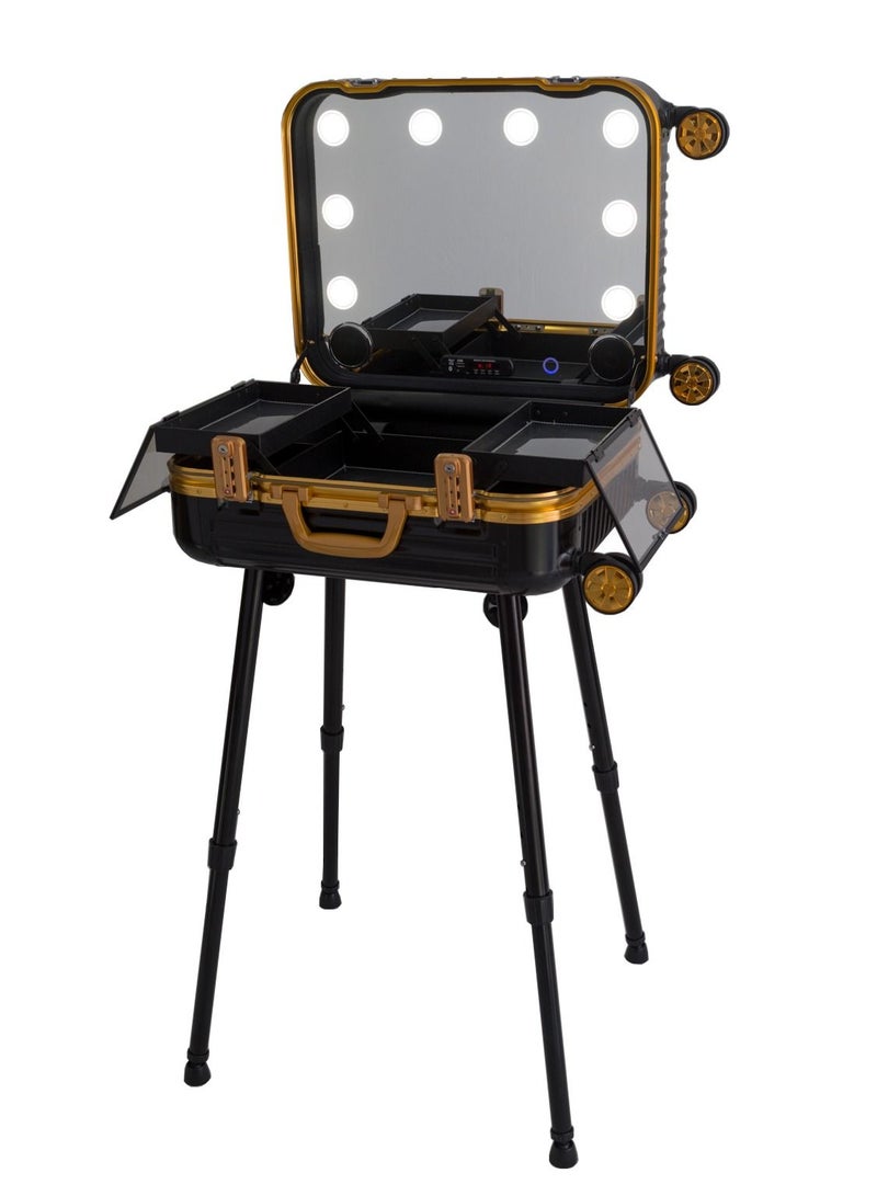 MAYLAN Makeup Train Stand Case With Pro Studio Artist Trolley  Black - Image 1