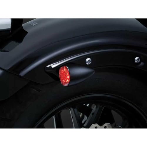 Kuryakyn 2509 Torpedo/Bullet Style Motorcycle LED Lights with Clear Lenses: Rear Position Turn Signal/Blinker, Running and Brake Light Indicators, Matte Black, 1 Pair - Image 2