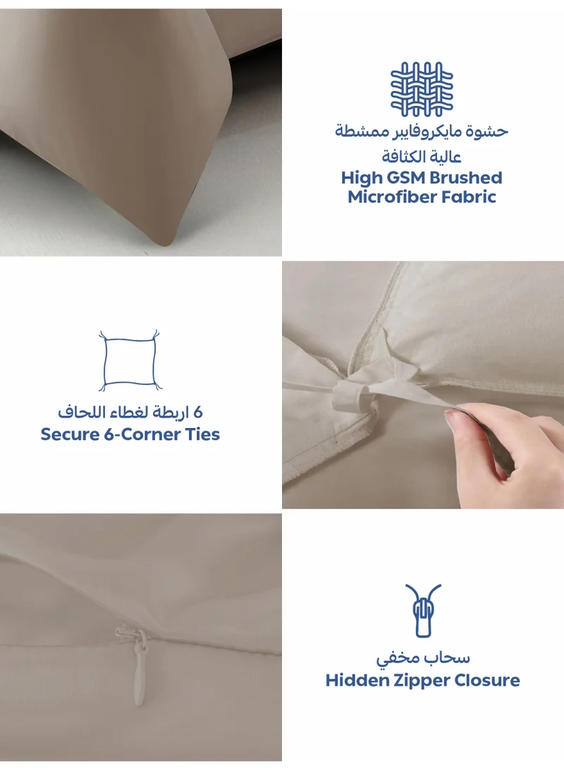 Donetella KING (200x200 cm) Solid Duvet Cover Set, Fits 200 × 200 cm Bed, King Size 6-Piece Set, Brushed Microfiber Without Filler  | Best Price UAE