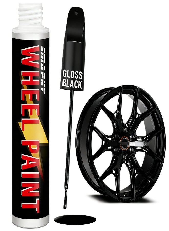 SMAPHY Gloss Black Rim Touch Up Paint Pen for Wheel Scratch Repair, Universal Car Rim Paint for Wheel Repair - Image 1