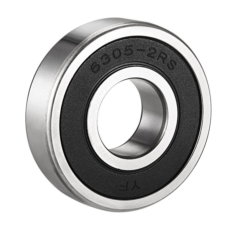 uxcell 6305-2RS Deep Groove Ball Bearing Double Sealed 180305, 25mm x 62mm x 17mm Chrome Steel Bearings (Pack of 1) - Image 1