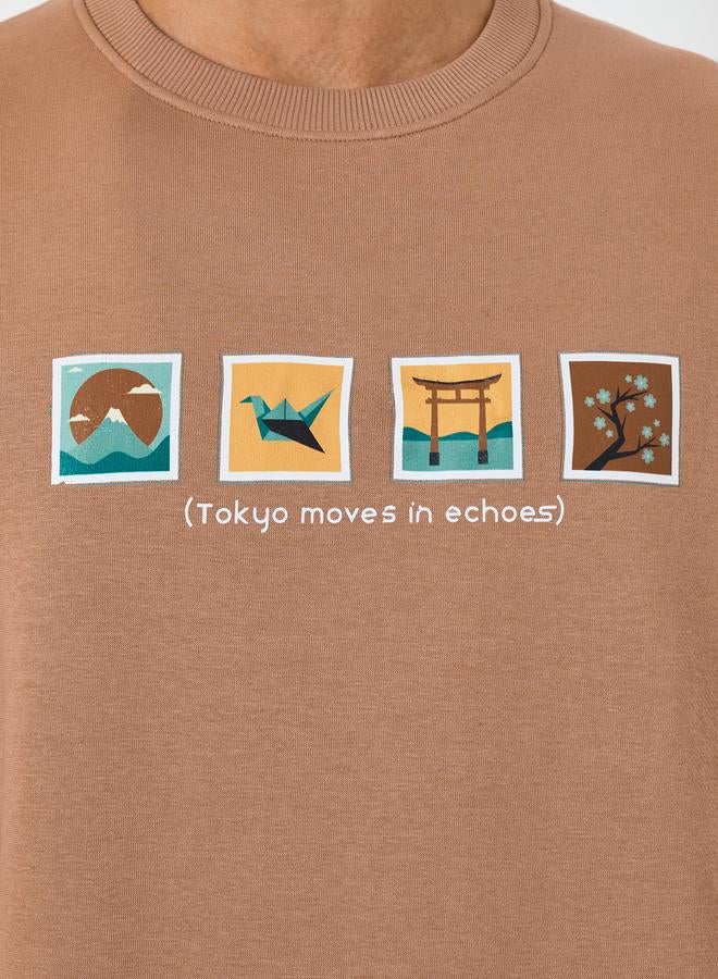 Styli Men Coffee Brown Relaxed Fit Sweatshirt - Image 3