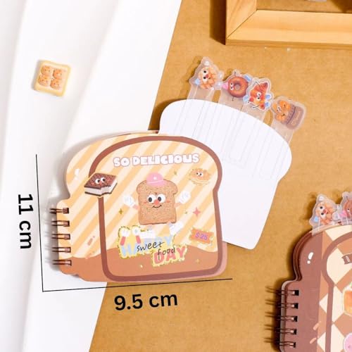 FunBlast Mini Diary for Kids –Bread Theme Spiral Notebook Diary with Bookmarks, Cute Kawaii Stationery, A7 Size Journal Diary, Ruled Notebooks for Boys & Girls – 60+ Sheets (RandomPrint) - Image 3