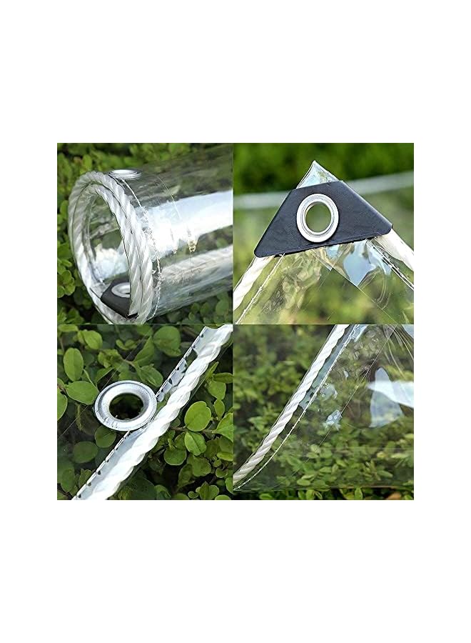 The Bros Glass Clear Tarpaulin Heavy Duty Tarp with Reinforced Eyelets, Thick PVC Waterproof Transparent Tarpaulin, Premium Quality Cover Tarp for Outdoor Camping Sheet (0.8x1.5m/2.6x4.9ft)  - Image 2