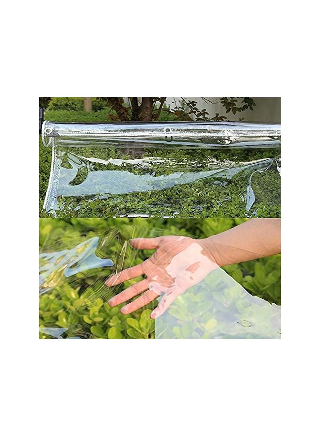 The Bros Glass Clear Tarpaulin Heavy Duty Tarp with Reinforced Eyelets, Thick PVC Waterproof Transparent Tarpaulin, Premium Quality Cover Tarp for Outdoor Camping Sheet (0.8x1.5m/2.6x4.9ft)  - Image 3