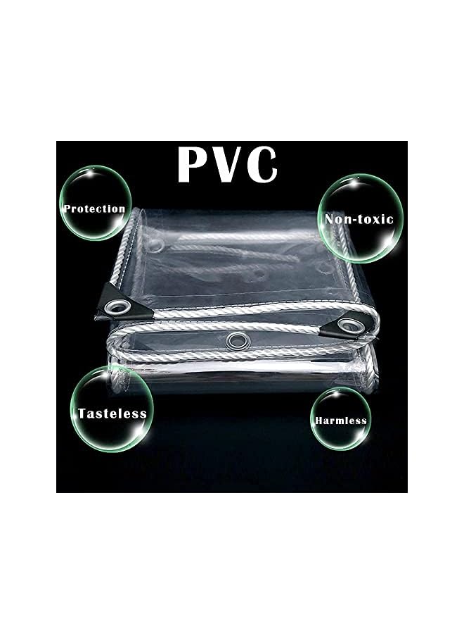 The Bros Glass Clear Tarpaulin Heavy Duty Tarp with Reinforced Eyelets, Thick PVC Waterproof Transparent Tarpaulin, Premium Quality Cover Tarp for Outdoor Camping Sheet (0.8x1.5m/2.6x4.9ft)  - Image 5