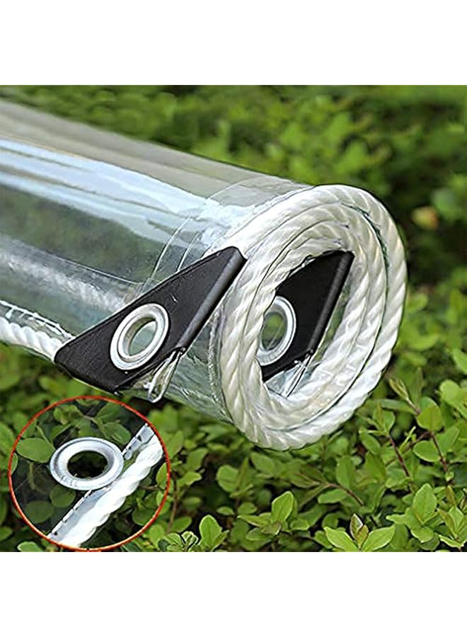 The Bros Glass Clear Tarpaulin Heavy Duty Tarp with Reinforced Eyelets, Thick PVC Waterproof Transparent Tarpaulin, Premium Quality Cover Tarp for Outdoor Camping Sheet (0.8x1.5m/2.6x4.9ft)  - Image 1