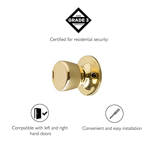 Design House 728287 Terrace Dummy Door Knob Polished Brass - Image 3