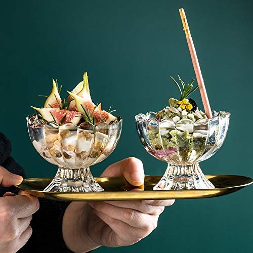 KHOLAD Glass Dessert Bowl Set of 6 Glass ice Cream Cups for Trifle Pudding Snack Cereal Fruit Parfait Sundae and Nuts Mini Footed Clear Cup Tasters Classic - Image 3