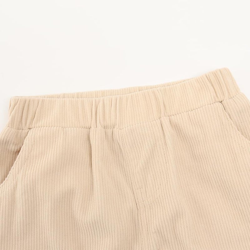 Noomelfish Girls Corduroy Flared Pant Fall Winter Bell Bottoms Trousers with Pockets, Khaki, Size 7-8 Years - Image 3