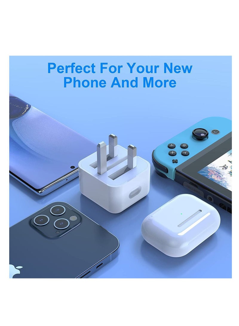 Ntech 20W USB Type-C Power Adapter Wall Charge and Lead Charging with Phone Fast Charger USB C Plug and Cable 1M - Image 3