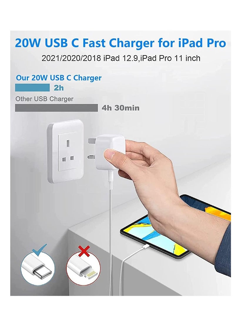 Ntech 20W USB Type-C Power Adapter Wall Charge and Lead Charging with Phone Fast Charger USB C Plug and Cable 1M - Image 5